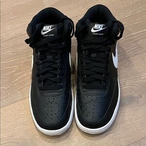 Nike Women’s Court Vision Black and White High-Top Sneakers. Worn once